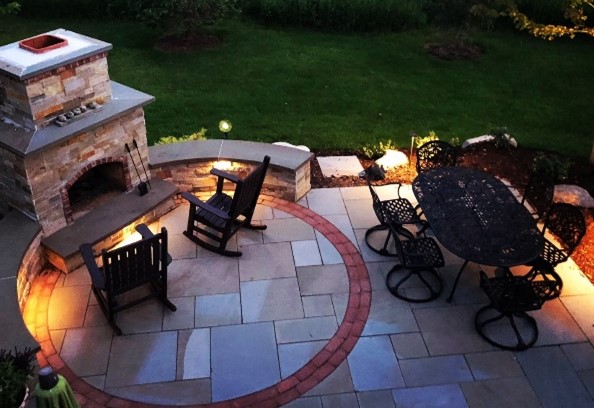 A photo of work by outdoor fireplace builders