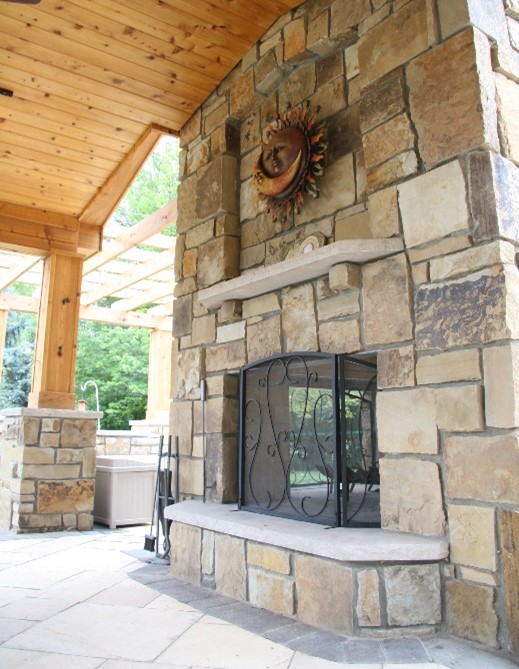 A photo of work by outdoor fireplace installers